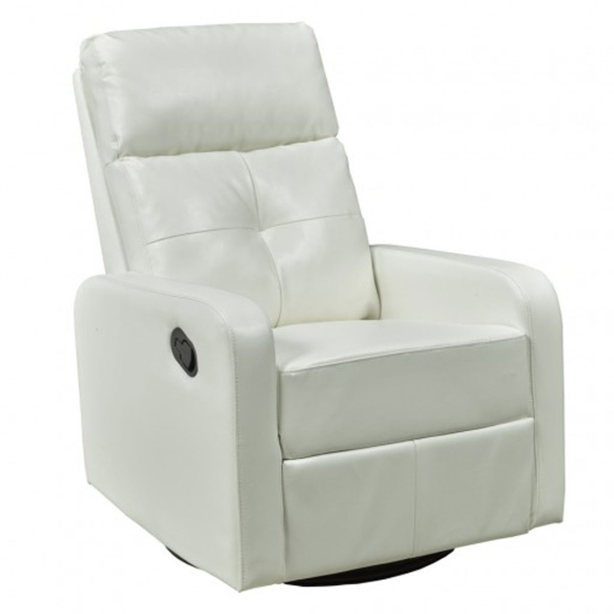 BRASSEX Rocker/Recliner with Swivel, White (657WH)