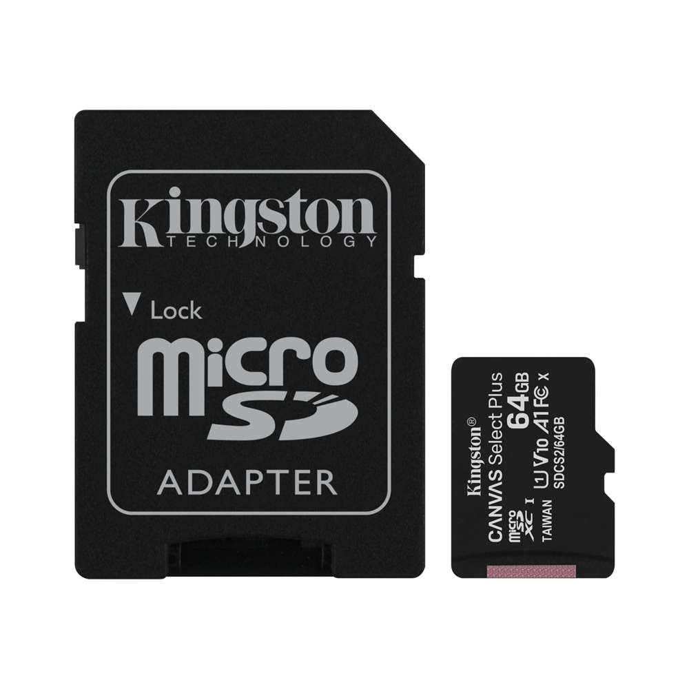 Kingston 134624 64GB microSDXC Class 10 Flash Memory Card 2 Pack Black