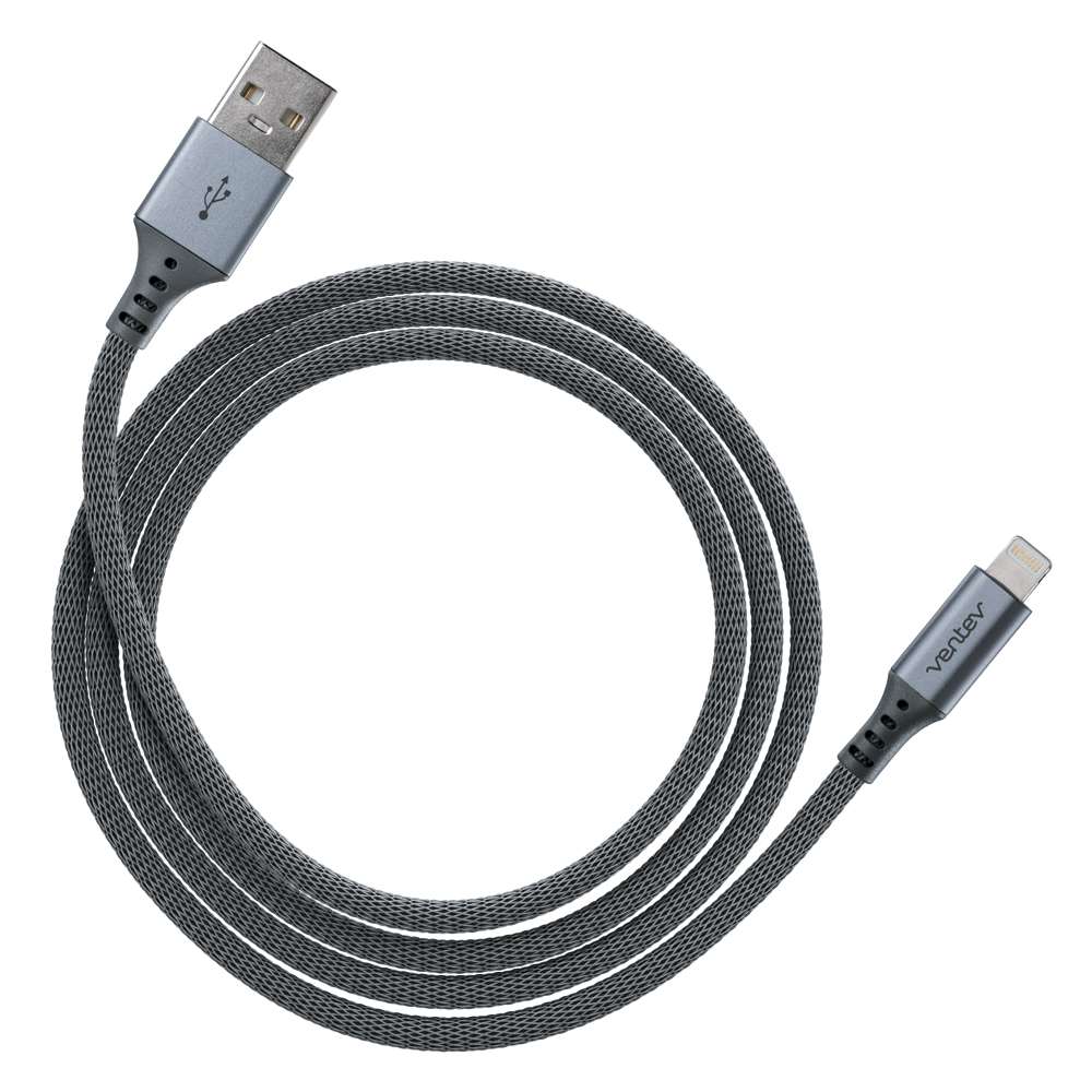 Ventev 509320 Charge/Sync Alloy Lightning Cable 4ft Steel Gray