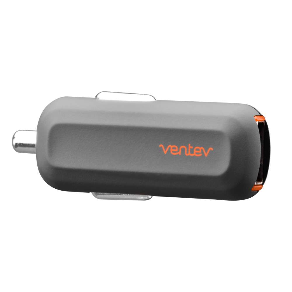 Ventev 519669 Car Charger 2.4A w/Lightning Cable 3.3ft Black
