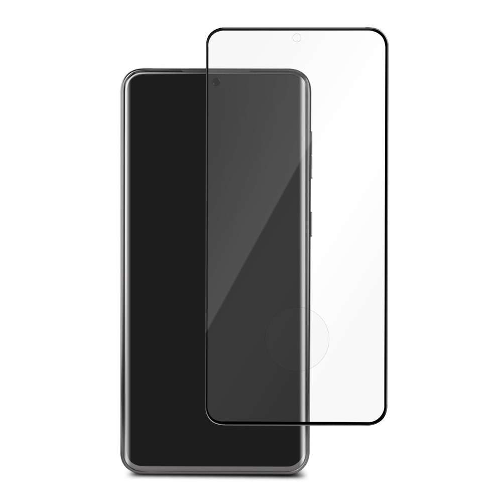 Blu Element BE3DGS21U Antimicrobial 3D Curved Glass Case Friendly Galaxy S21 Ultra (Compatible with Fingerprint Scanner)
