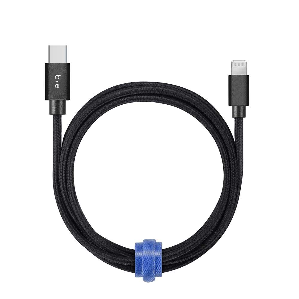 Blu Element BEC2CL6B Braided Charge/Sync USB-C to Lightning 6ft Black