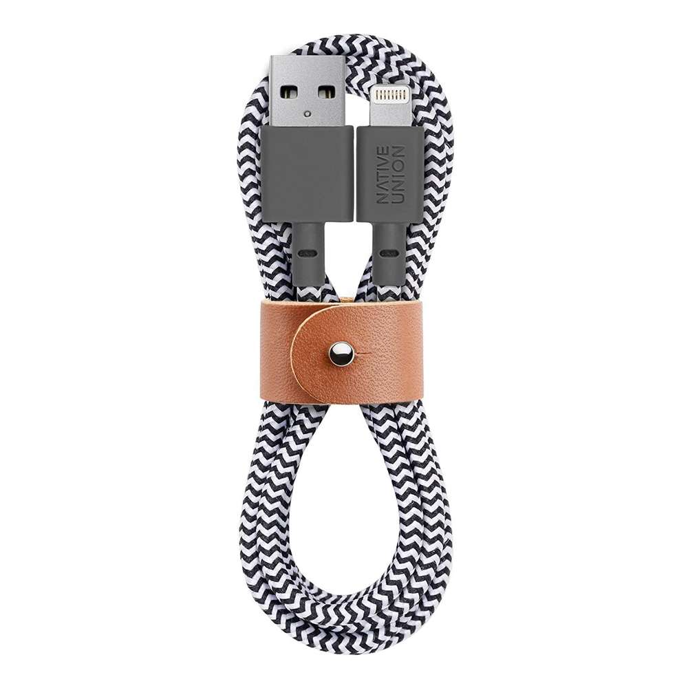 Native Union BELTKVCLZEB2 Belt Kevlar Lightning Cable 4ft Zebra