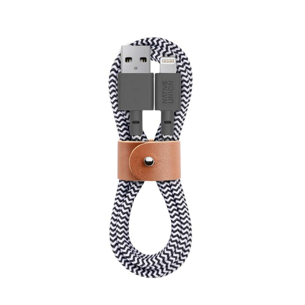 Native Union BELTLZEB2NP Belt Cable Lightning 4ft Zebra
