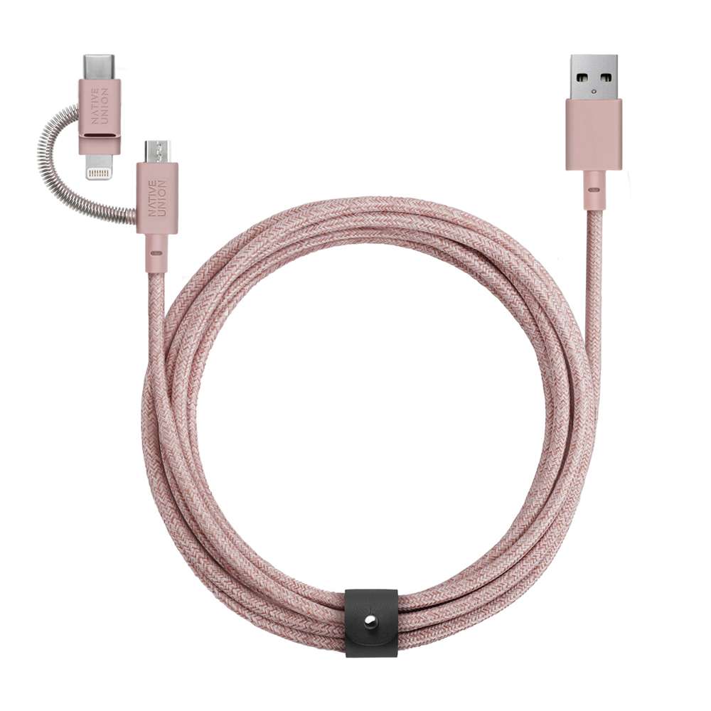 Native Union BELTULCROSNP Belt Cable Universal 6.5ft Rose