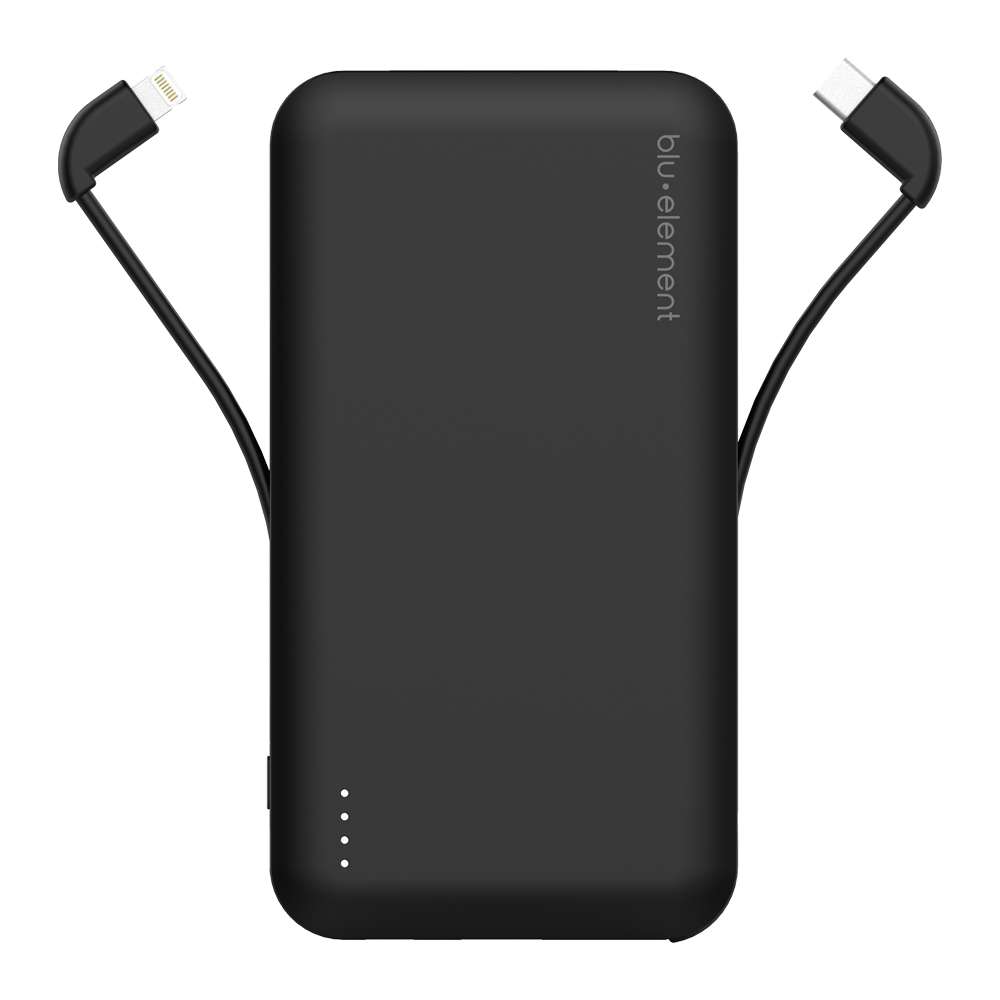 Blu Element BEPW10BK Portable Power 10000 mAh w/Lightning/USB-C/MicroUSB