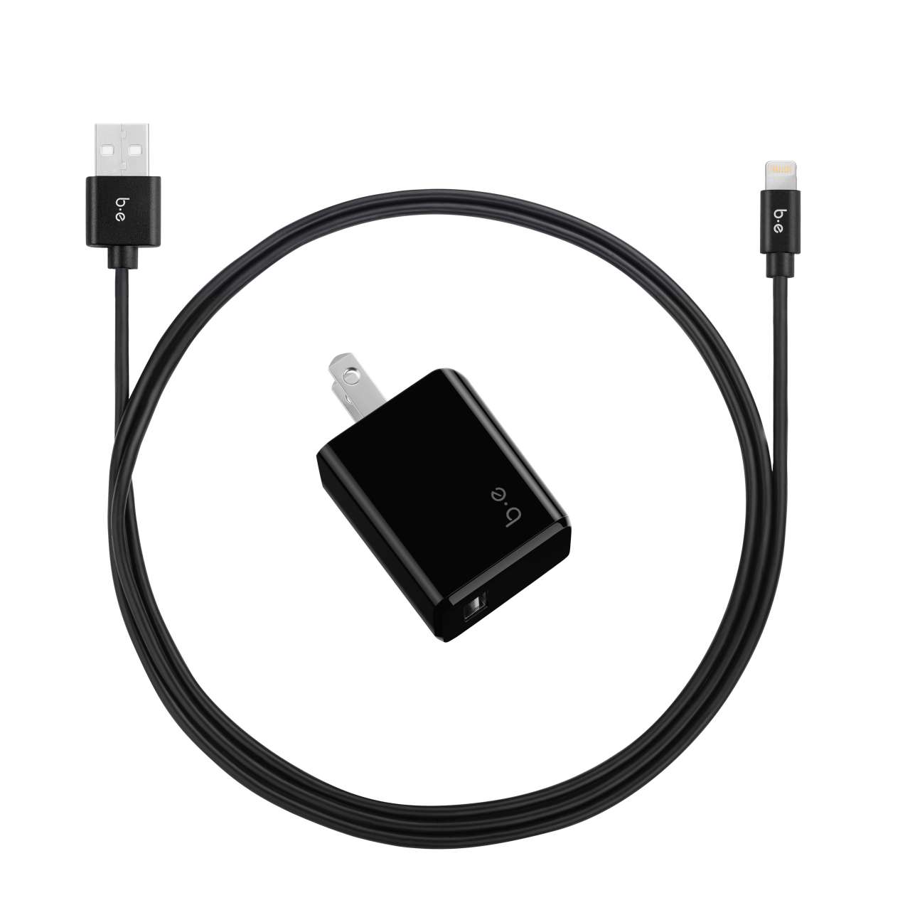 Blu Element BSKHMFI Wall Charger Single 2.4A w/Lightning Cable Black