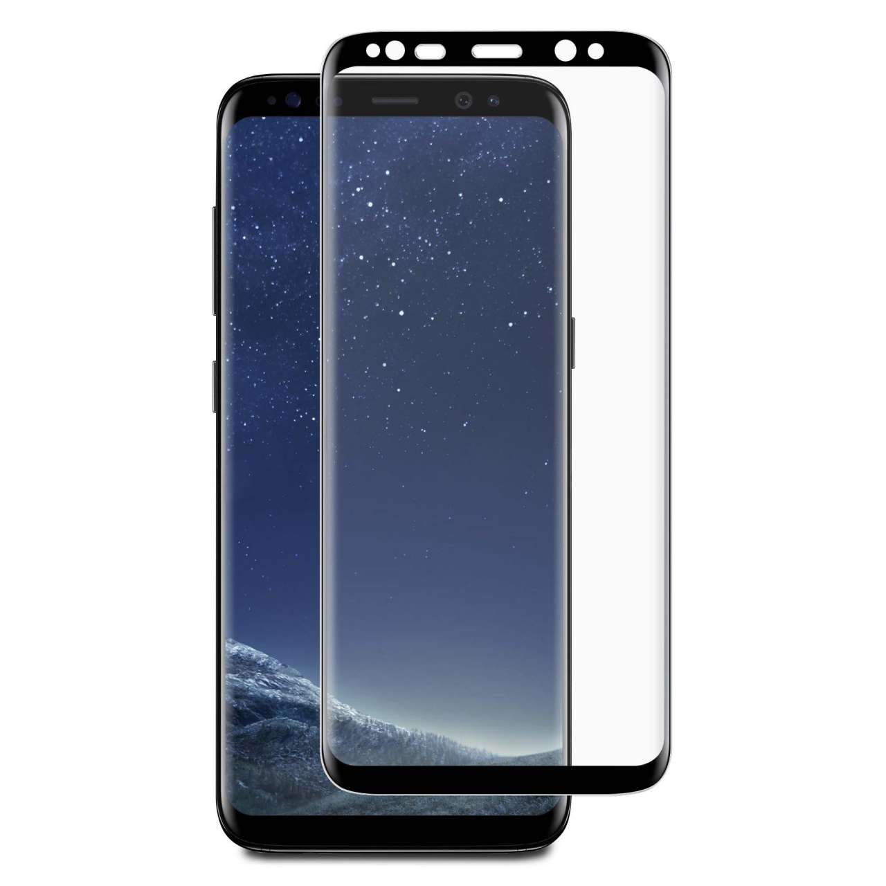 Blu Element BTGGalaxy S8CB 3D Curved Glass Case Friendly Galaxy S8 Black