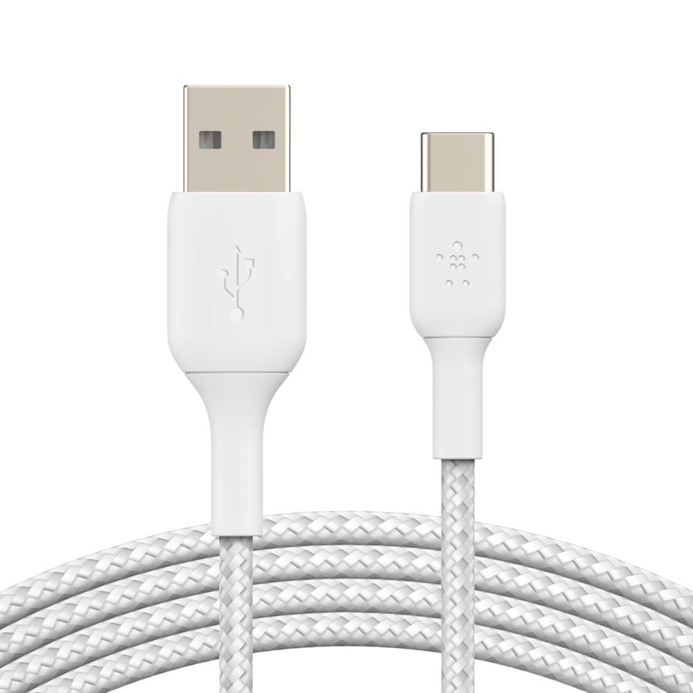 Belkin CAB002bt2MWH BOOST CHARGE Braided USB-C to USB-A Cable 6ft White