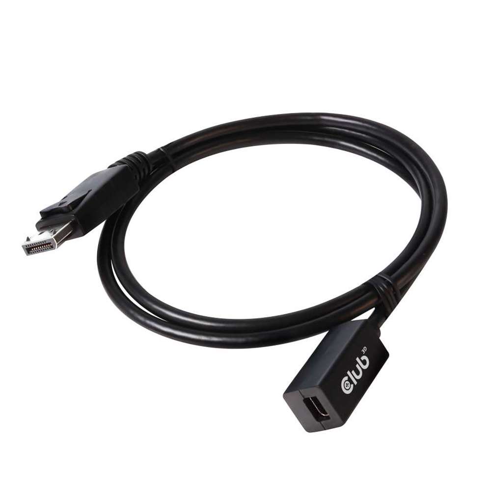 Club3D CAC1120 MiniDisplayPort 1.4 to DisplayPort Extension Cable 8K60HZ Extension Cable F/M 1m/3.28ft Black