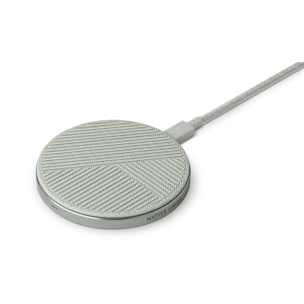 Native Union DROPGRNFBNP Drop Qi Wireless Charger Fabric 10W Sage