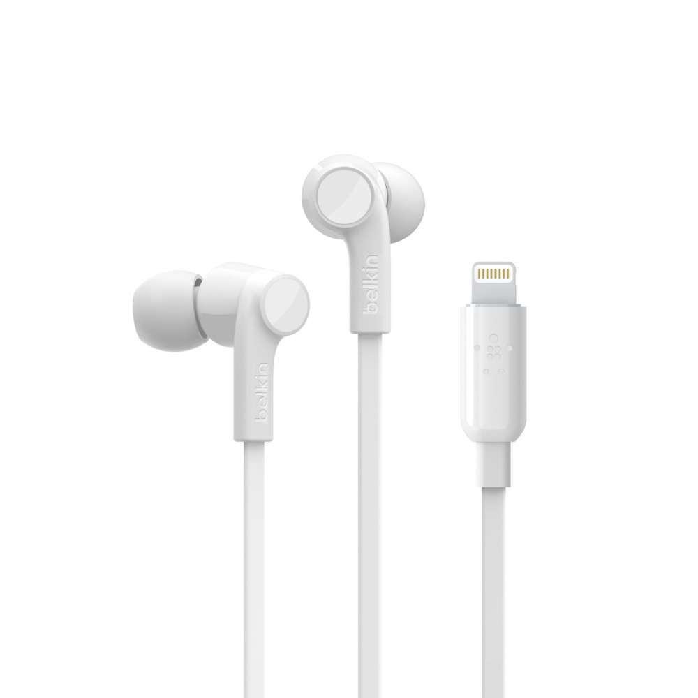 Belkin G3H0001btWHT Rockstar Headphones w/Lightning Connector White