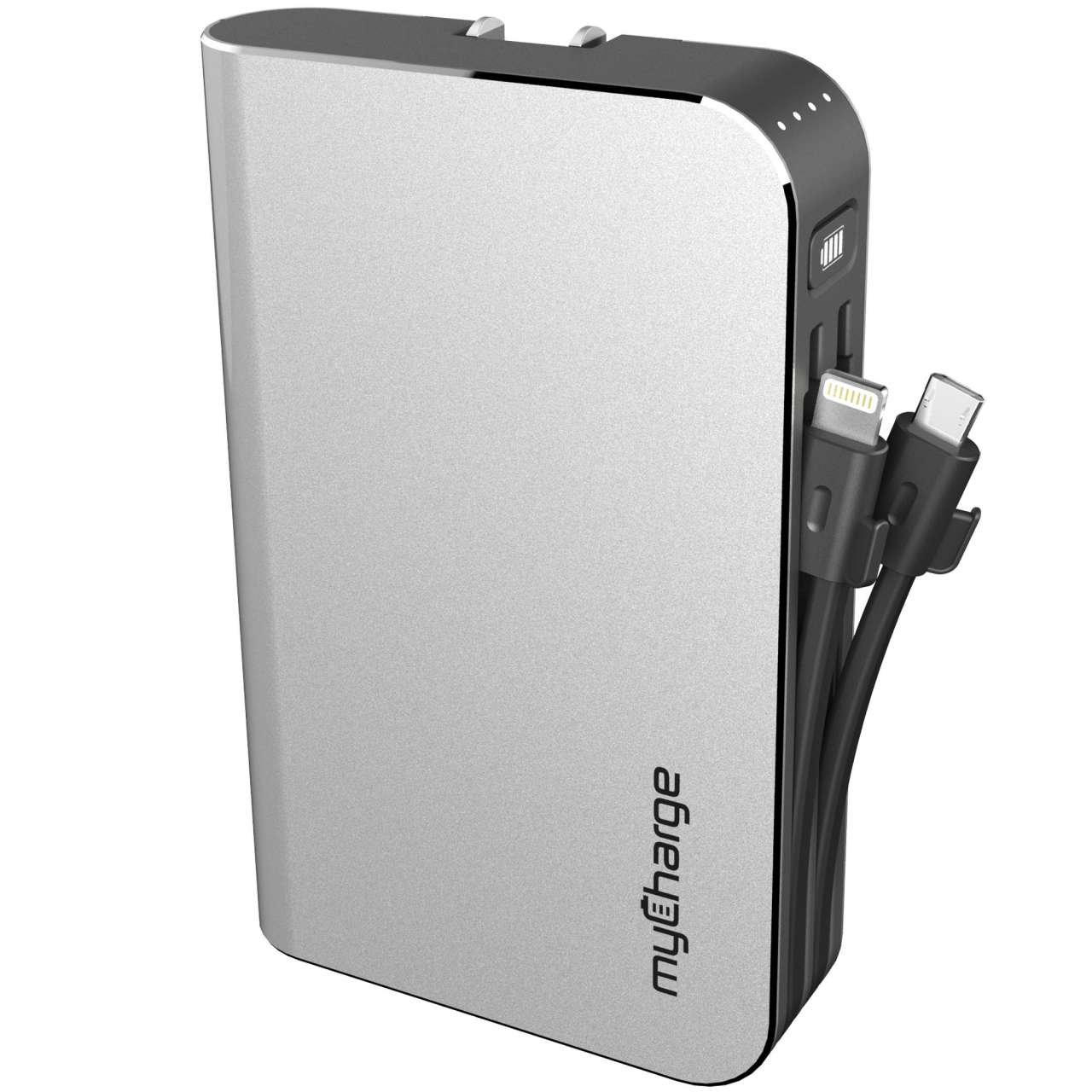 myCharge HB10V Hub Max Powerbank 10050mAh with Lightning Cable Silver