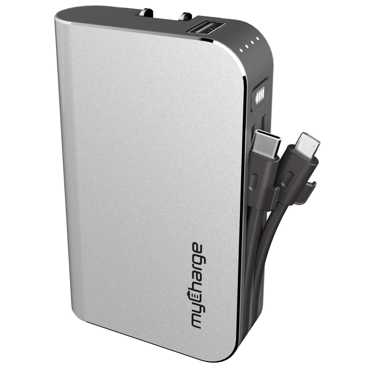 myCharge HBQC10V Hub Max-C Powerbank 10050 mAh USB-C Cable Silver