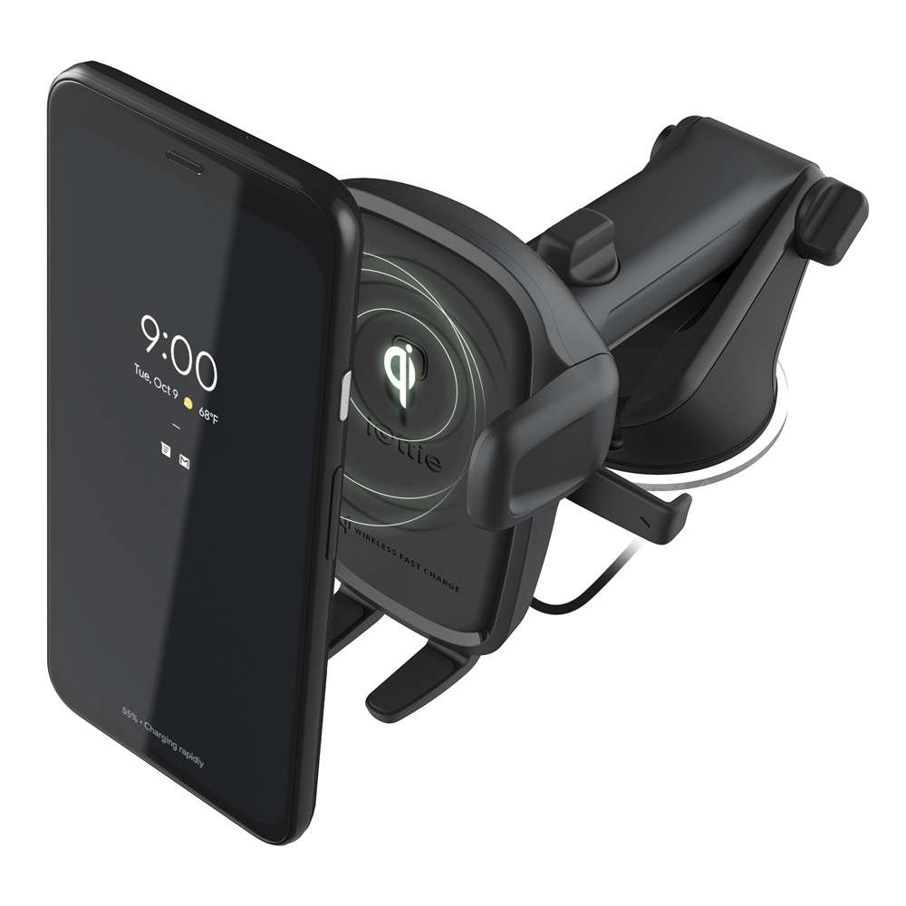 iOttie HLCRIO142 Easy One Touch Wireless 2 Fast Charging Dash & Windshield Mount Black