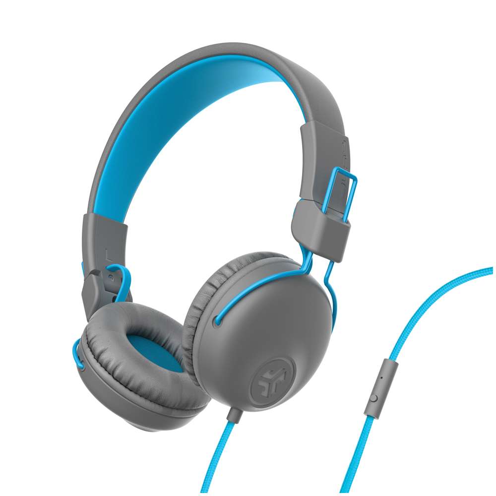 JLab Audio IFCHASTUDIOGRYBLU4 Studio On-Ear Headphones Gray/Blue