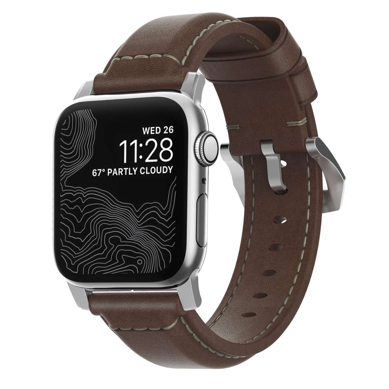 Nomad NM1A4RST00 Traditional Strap Apple Watch Series 6/SE 44/42mm Silver
