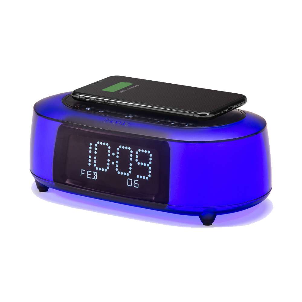 iHome iBTW281V2BC TimeBoost Glow Color Changing Alarm Clock Black