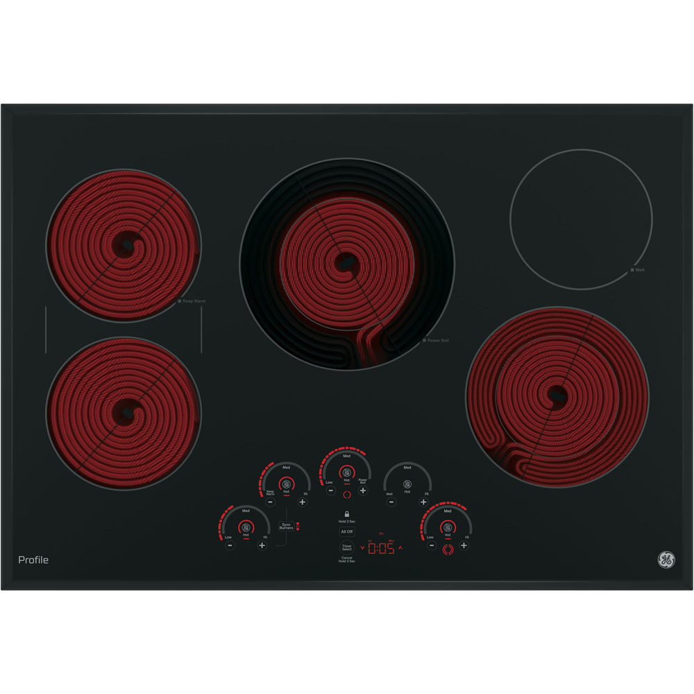 GE PROFILE 30" Electric Smoothtop Cooktop Black (PP9030DJBB)